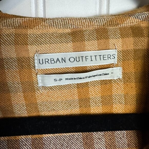 Urban Outfitters Plaid Flannel Hooded Pullover Kangaroo Pocket A4 - Picture 4 of 7